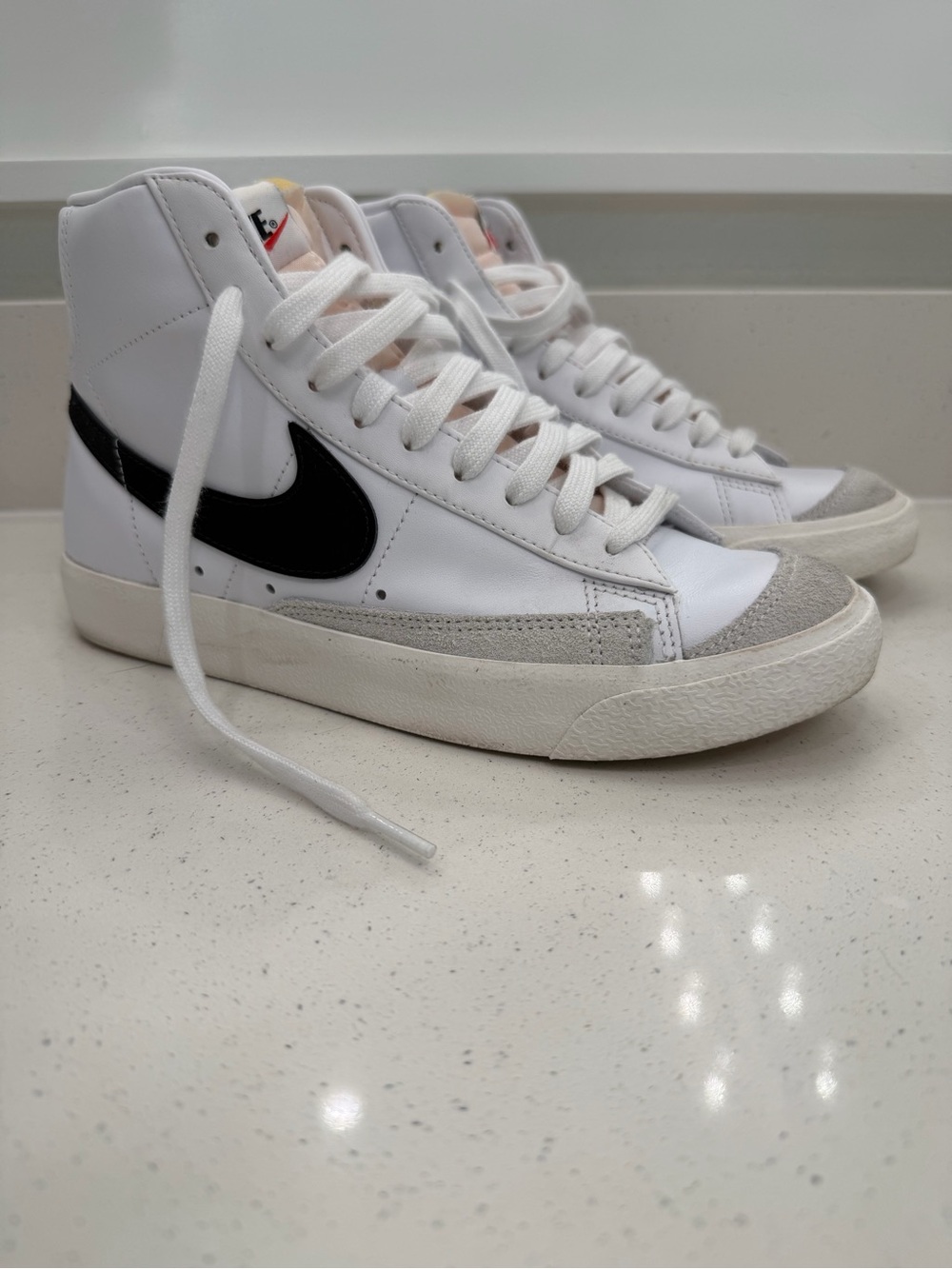 Nike Blazer Mid ‘77 Women's White Sneakers with Cream Suede Accents